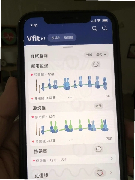 Vfit睡眠监测数据详情页面预览图