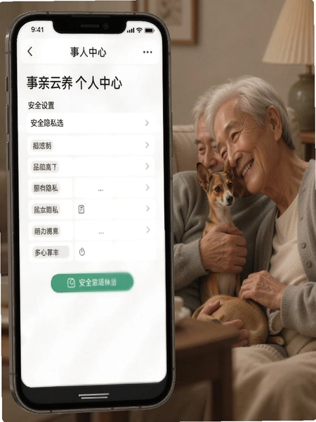 事亲云养个人中心设置及安全隐私选项界面