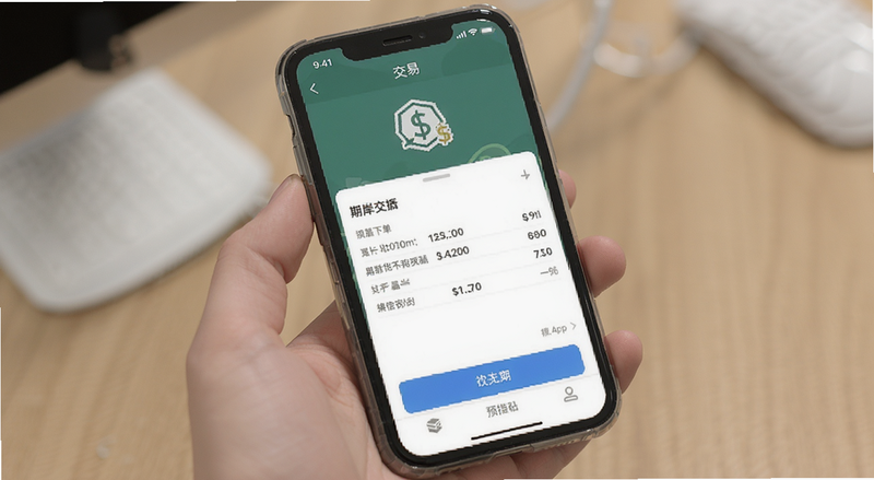 期货币岸手机APP交易下单页面预览图