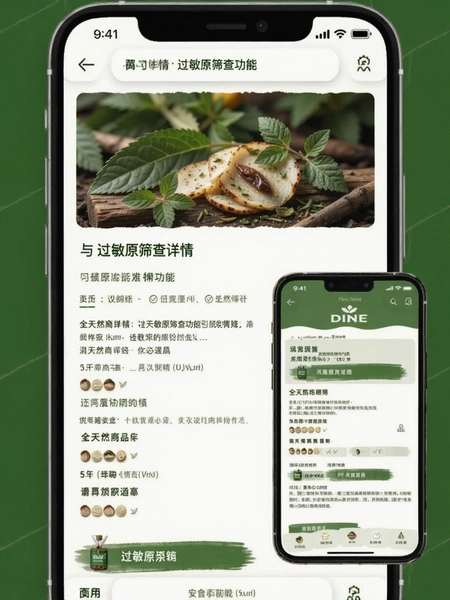 全天然商品详情页与过敏原筛查功能预览