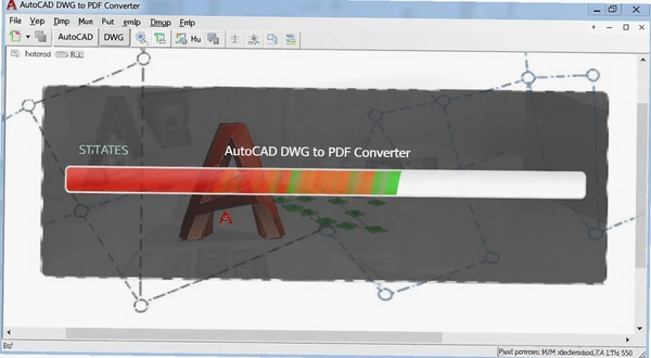 AutoCAD DWG to PDF Converter转换进度条和状态提示预览图