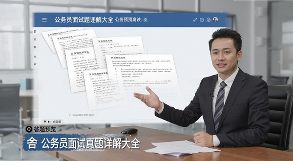 公务员面试真题详解大全 答题界面预览