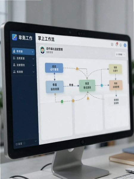 掌上工作流动作编辑与流程管理界面预览图