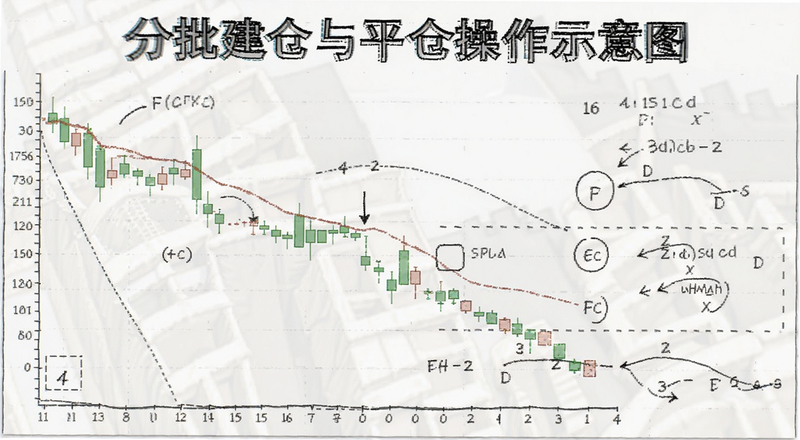分批建仓与平仓操作示意图