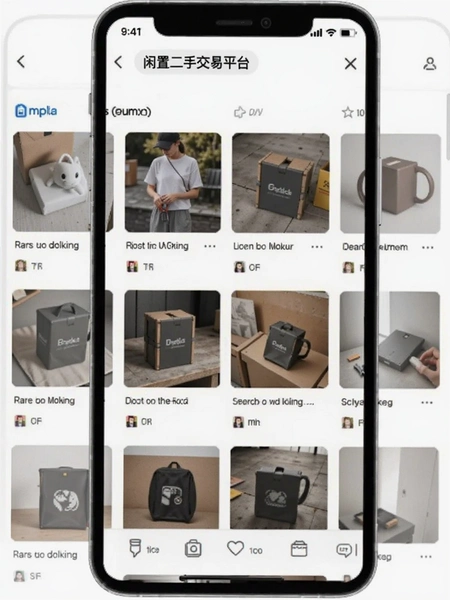 闲置二手交易平台首页商品列表预览图