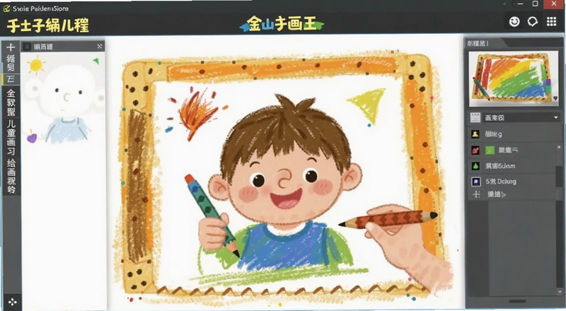 金山画王儿童绘画软件主界面预览图