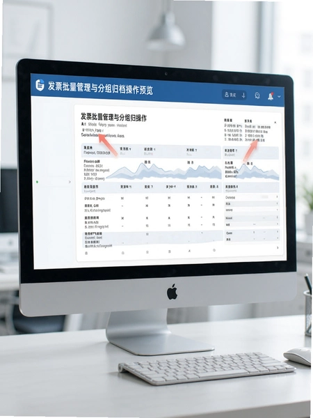 发票批量管理与分组归档操作预览图