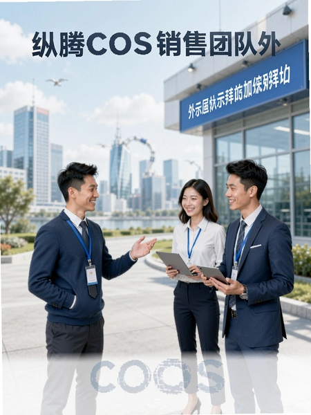 纵腾COS销售团队外出拜访场景示意图