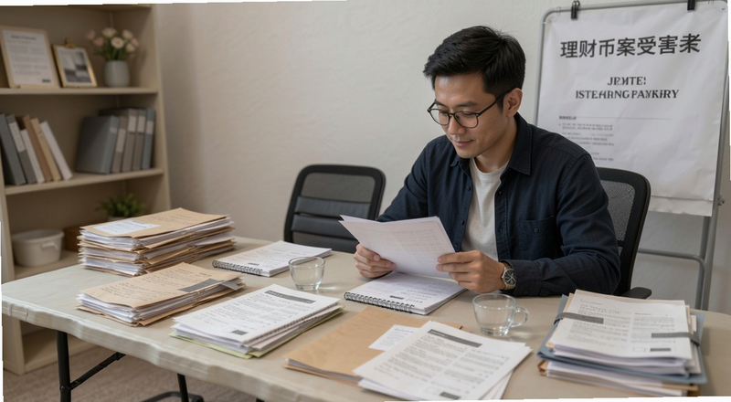理财币案受害者整理报案材料场景
