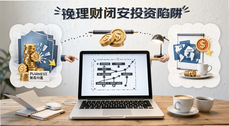 避免理财闭安投资陷阱概念图