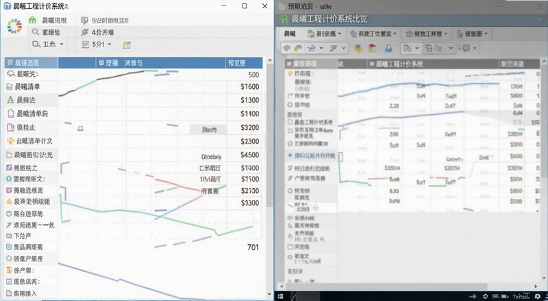 晨曦清单计价界面截图|晨曦工程计价系统对比预览图