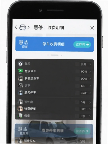 慧停车收费明细界面预览图