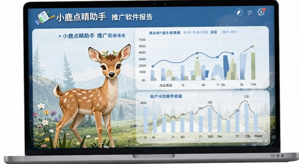 小鹿点睛助手推广软件报告数据图表