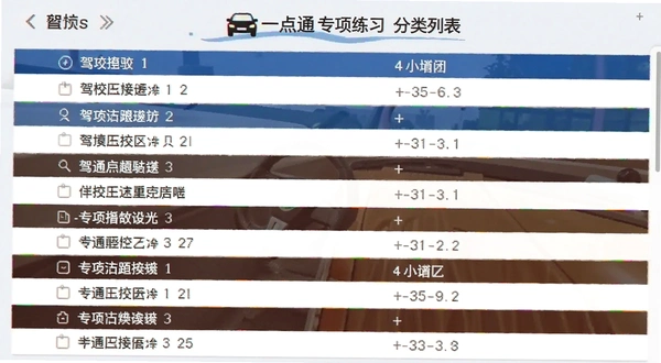 驾校一点通专项练习分类列表截图