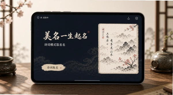 美名一生起名软件 诗词模式取名界面
