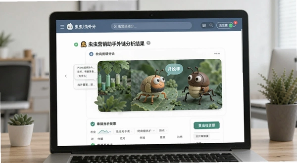 虫虫营销助手外链分析结果页面