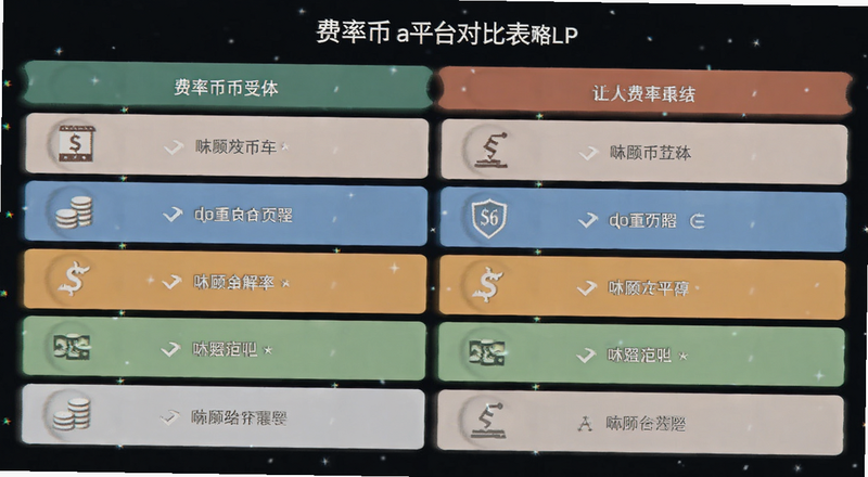 费率币a平台对比列表图