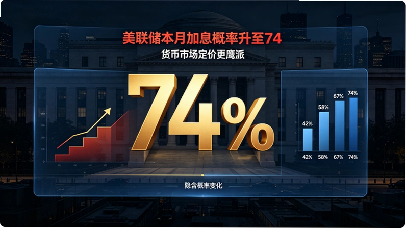 美联储本月加息概率升至74:市场为何突然转向截图 美联储本月加息概率升至74:市场为何突然转向截图
