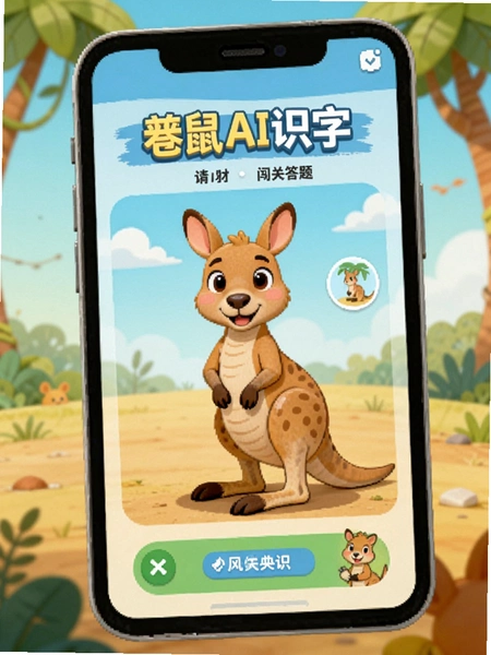 袋鼠AI识字闯关答题页面