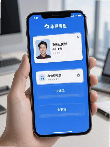 华夏惠租APP身份证更新界面