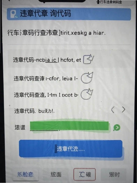 行车违章代码查 违章代码查询结果页面展示图