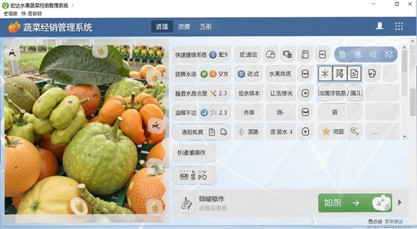 宏达水果蔬菜经销管理系统快捷键操作界面