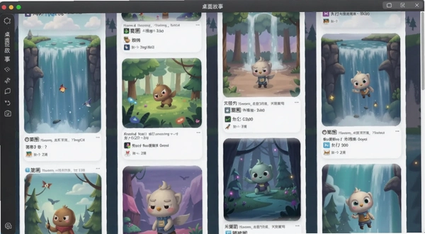 桌面故事软件主界面瀑布流壁纸展示效果图