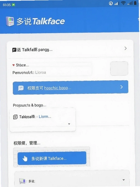 ��˵Talkface����ҳ��Ȩ�޹�����ͼ
