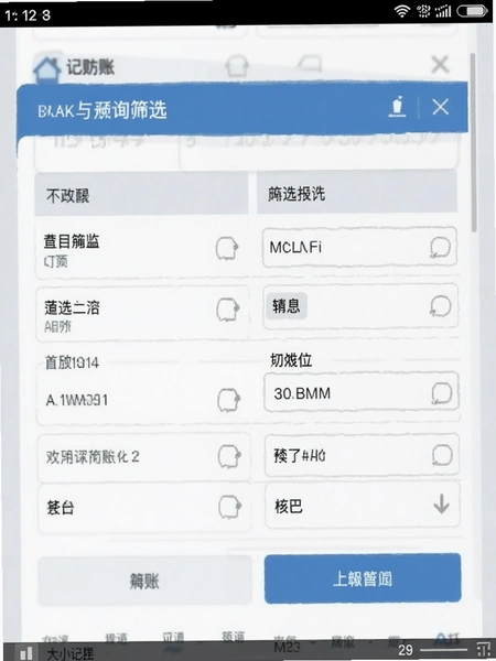 大小记账账目查询筛选条件界面预览图