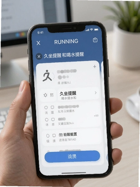 XRunning久坐提醒和喝水提醒设置界面预览图