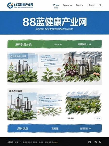 88蓝健康产业网 原料供应分类页面