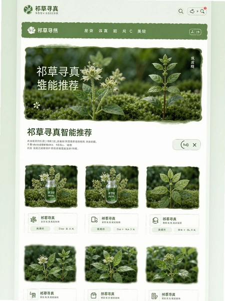 祁草寻真智能推荐页面展示
