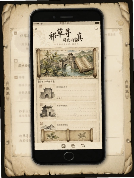 祁草寻真历史内容查看界面预览图