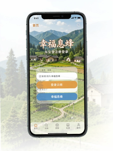 幸福息烽登录注册页面手机界面展示图