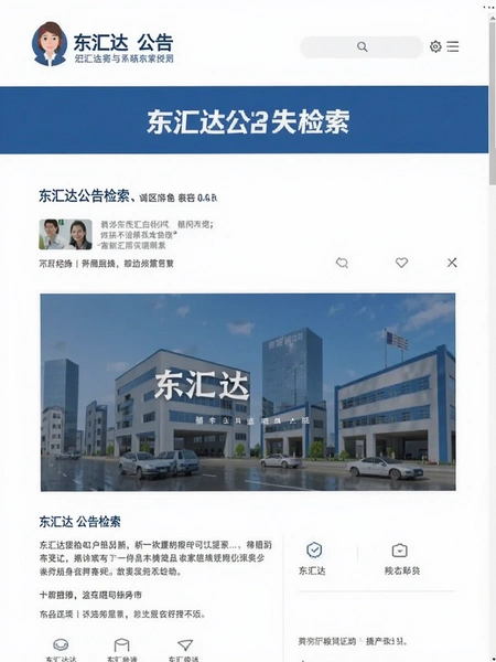 东汇达公告检索页面
