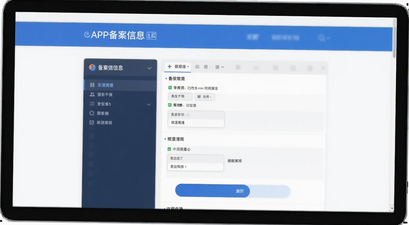 APP备案信息填写界面预览图