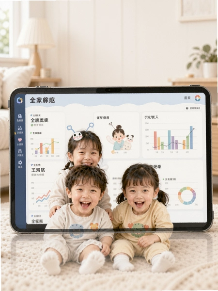 全家福萌宝健康数据统计图表界面预览图