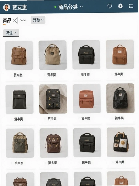 赞友惠 商品分类列表界面