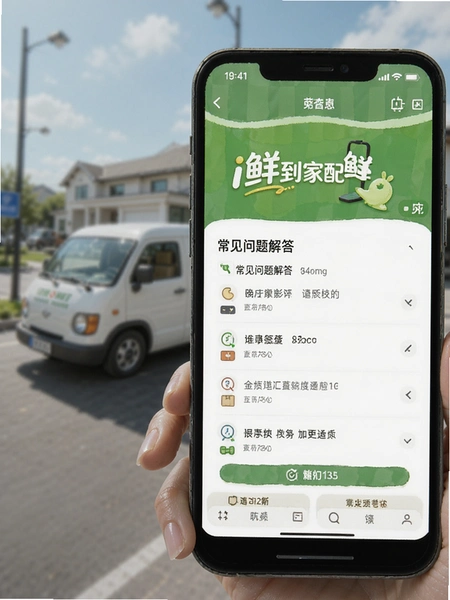 i鲜到家配送常见问题解答界面