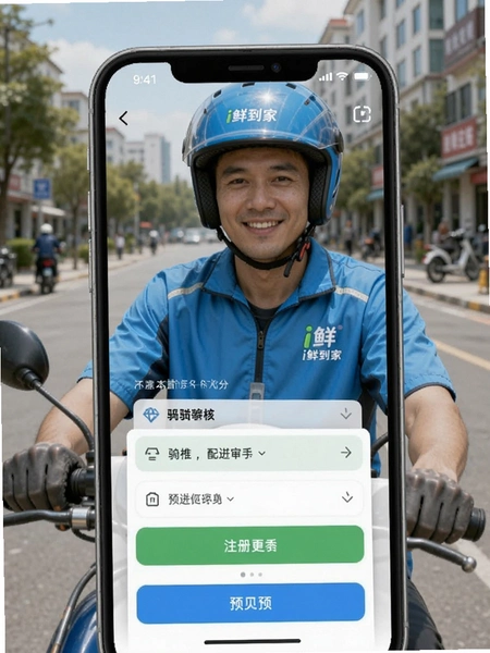 i鲜到家配送骑手注册审核界面预览图