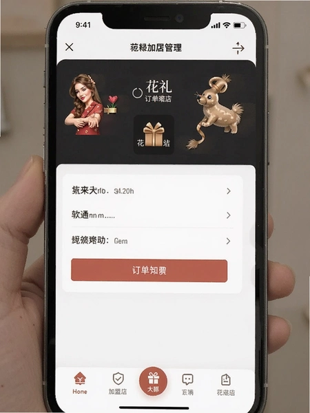 花礼加盟店APP订单管理界面截图