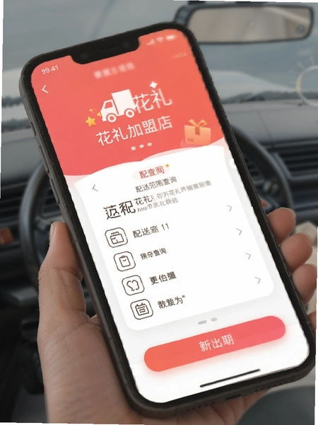 花礼加盟店APP配送范围查询页面