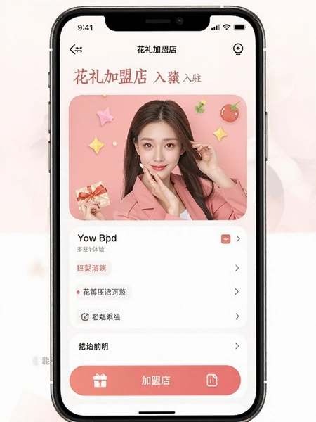 花礼加盟店APP入驻界面