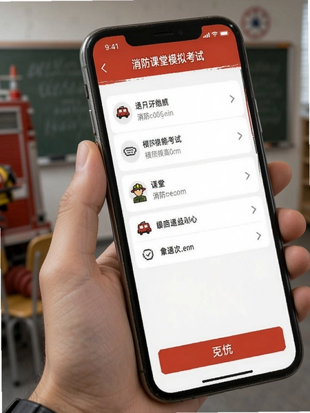 消防课堂模拟考试答题界面手机预览图