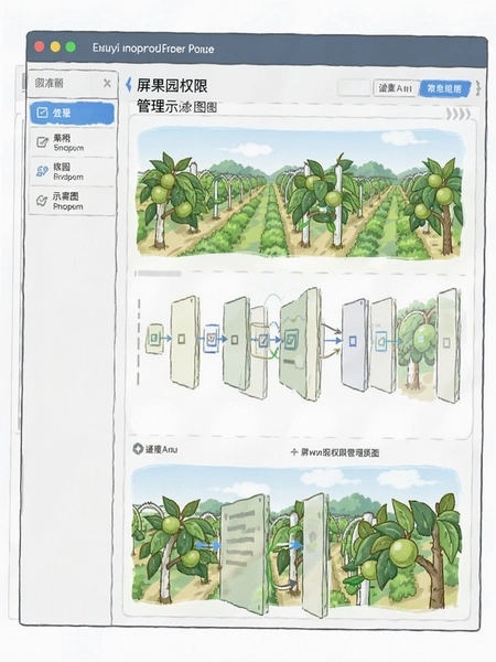 屏果园权限管理界面示意图