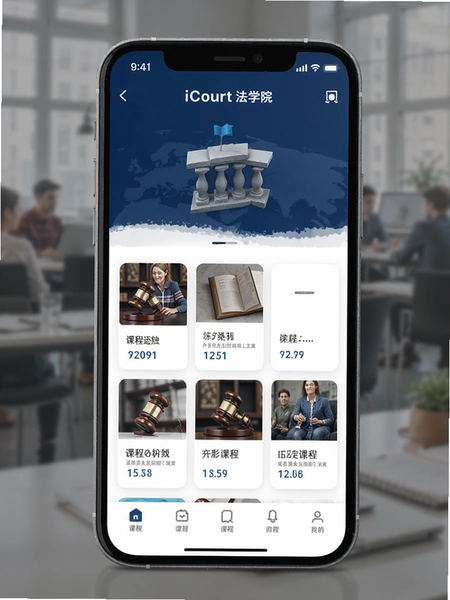 iCourt��ѧԺAPP��ҳ�γ̷������չʾ