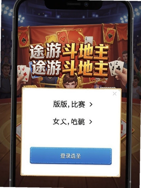 途游斗地主比赛版登录方式选择页面