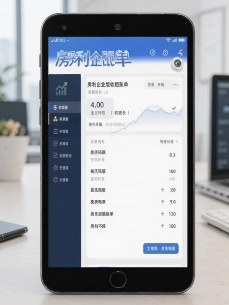 房利聚企业版收租账单界面