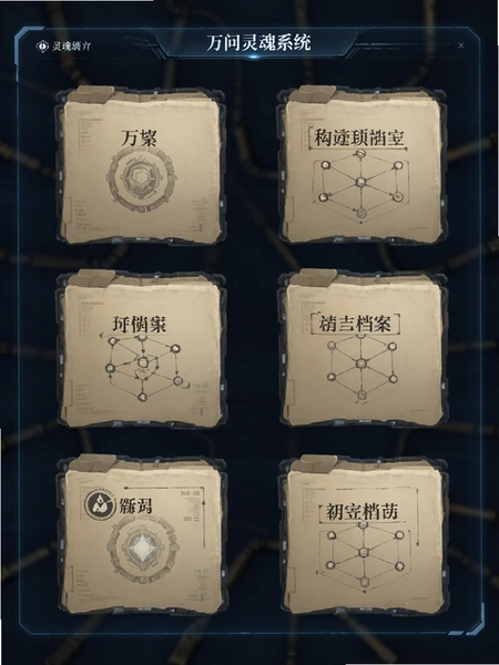 万问灵魂系统六份档案界面展示图