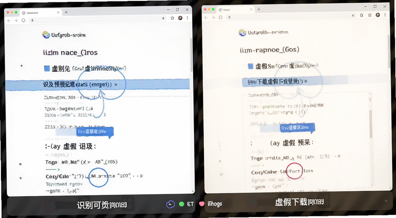 虚假下载页面识别对比预览图